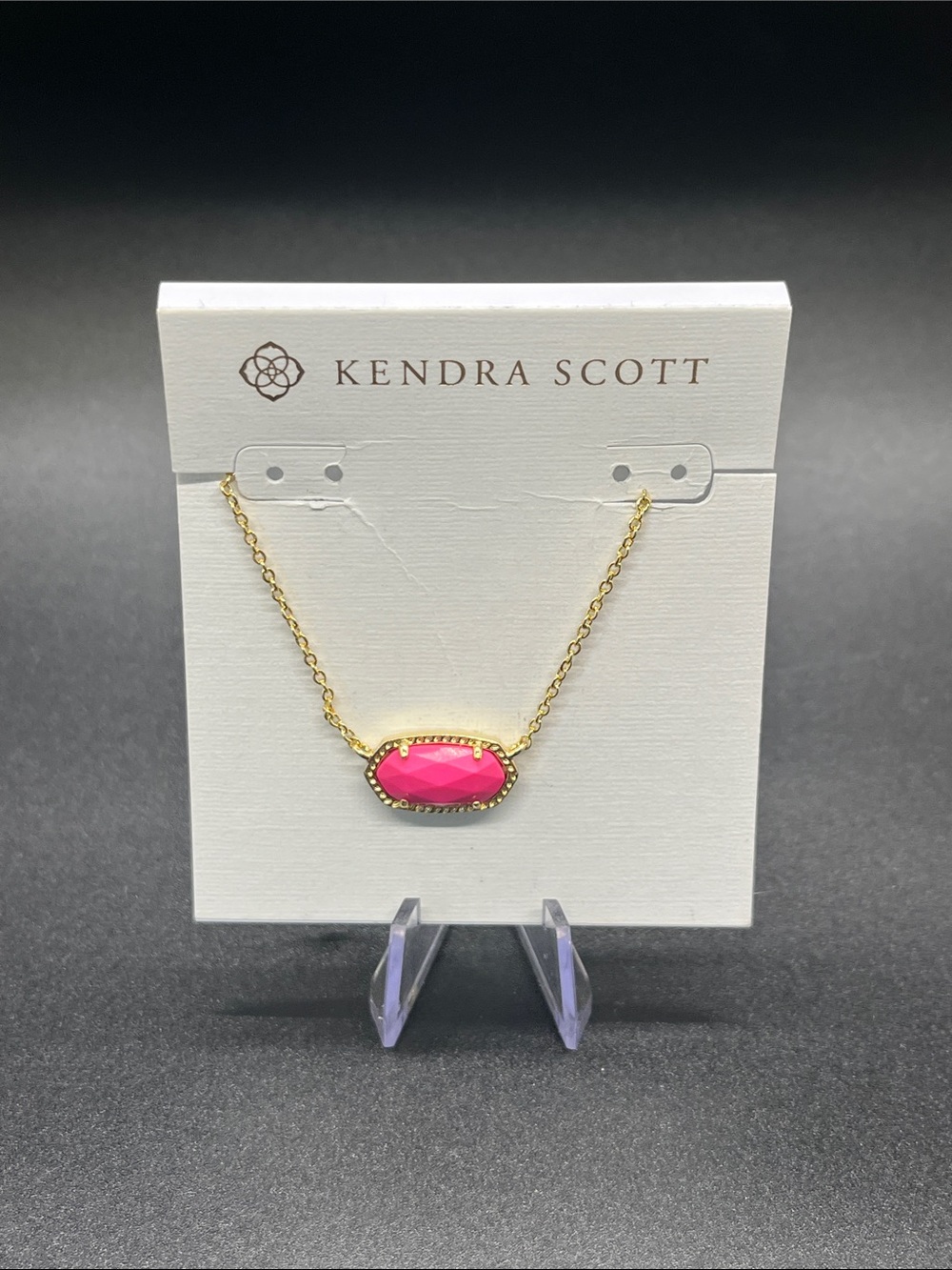 Kendra Scott Hot Pink Gold Elisa Pendant Necklace